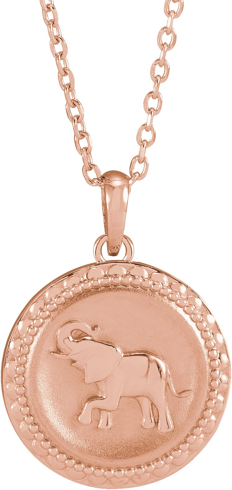 Beaded Elephant Disc Necklace or Pendant