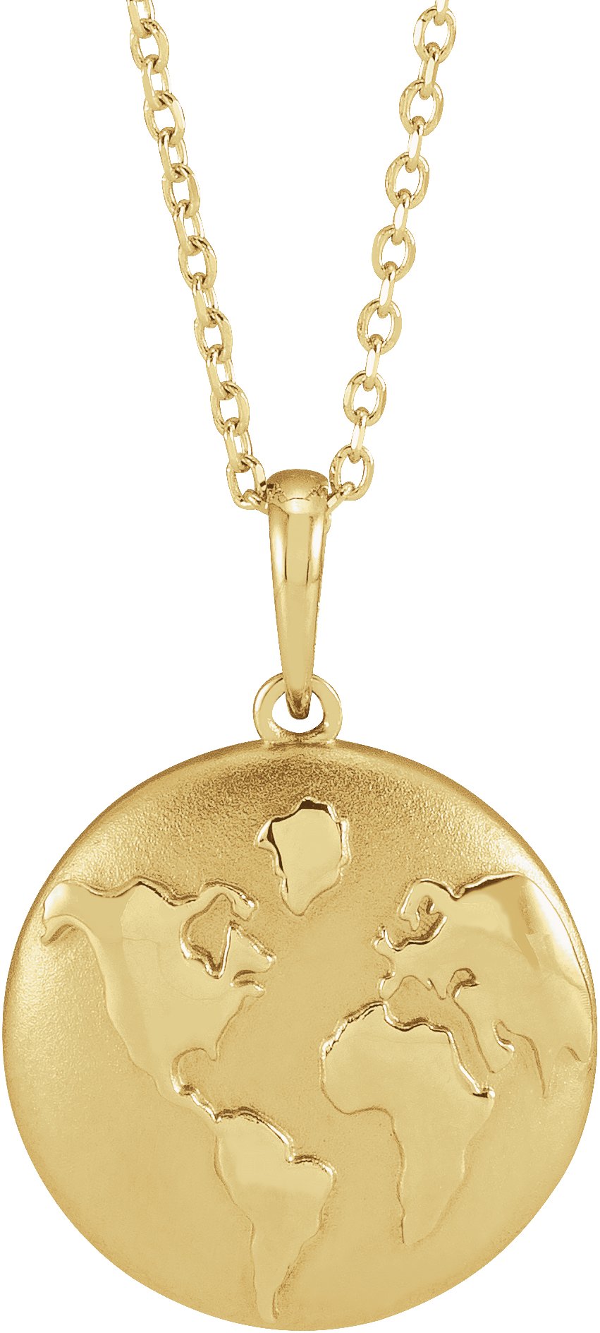 14K Yellow Old World Globe 16-18" Necklace