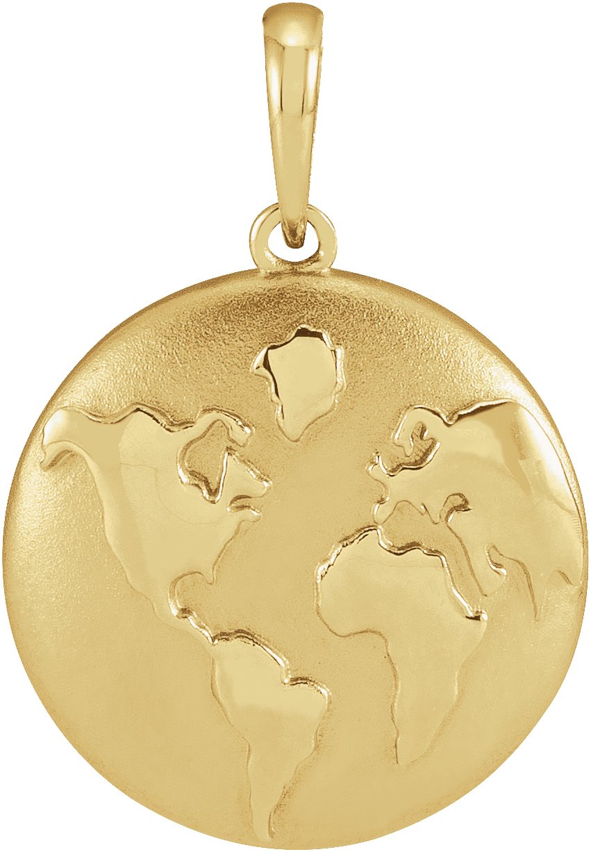 14K Yellow 12.96x14.76 mm Old World Globe Pendant