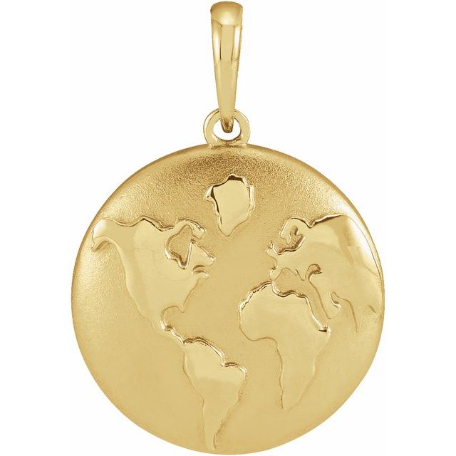 14K Yellow 12.96x14.76 mm Old World Globe Pendant