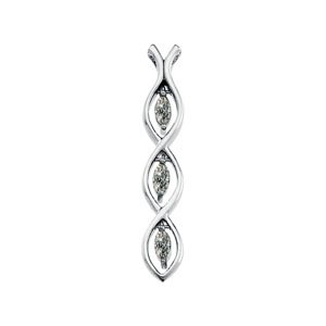 3 Stone Vertical Moissanite Marquise Pendant 6 x 3mm .75 CTW Ref 256151