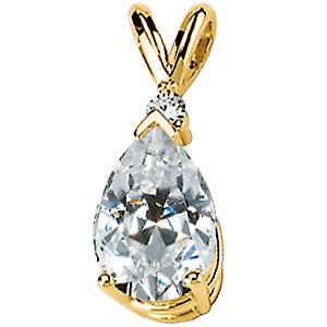 Pear Created Moissanite Pendant 2 CTW Ref 890440