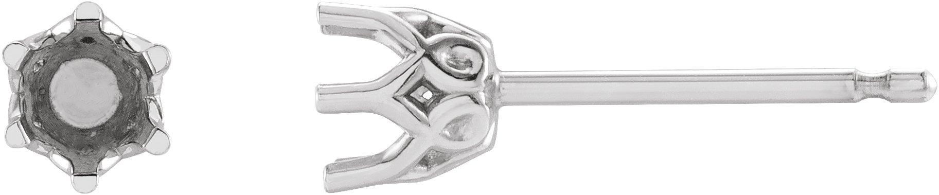 Round 6-Prong Crown Stud Earrings