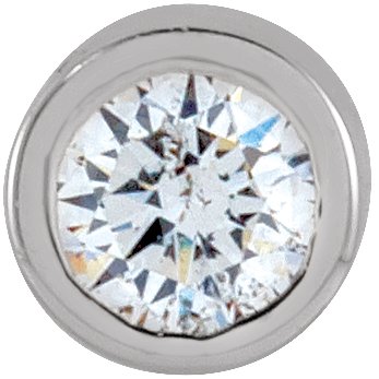 14K White .025 CT Diamond Micro Bezel Set Single Earring Ref 17676482