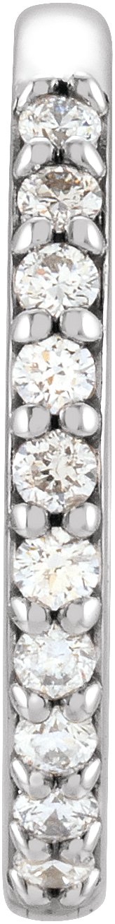 14K White .08 CT Natural Diamond Single 15 mm Huggie Earring Ref 17673710