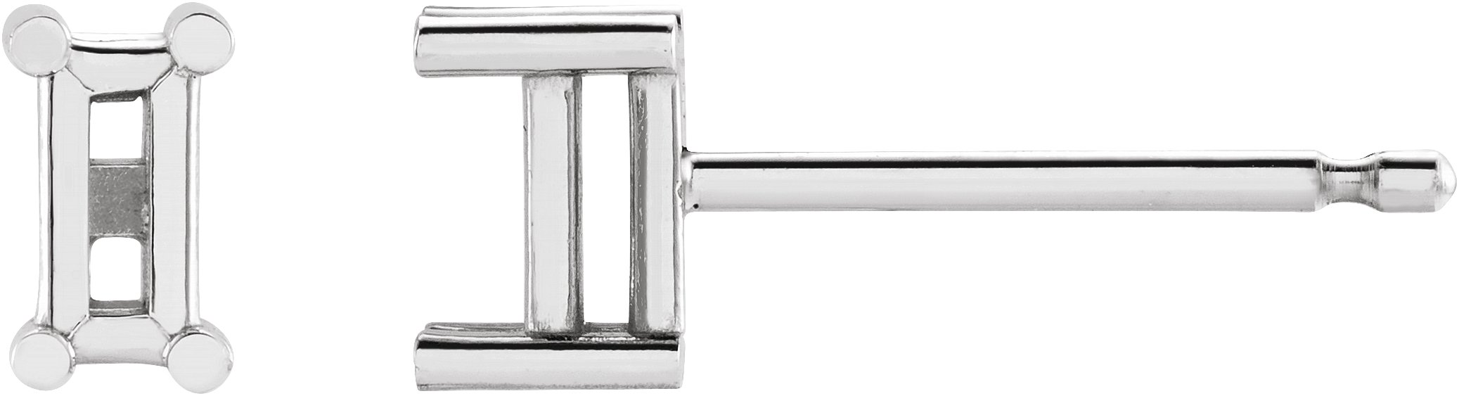 Straight Baguette 4-Prong Stud Earrings