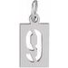 Sterling Silver Pierced Numeral 9 Dog Tag Pendant