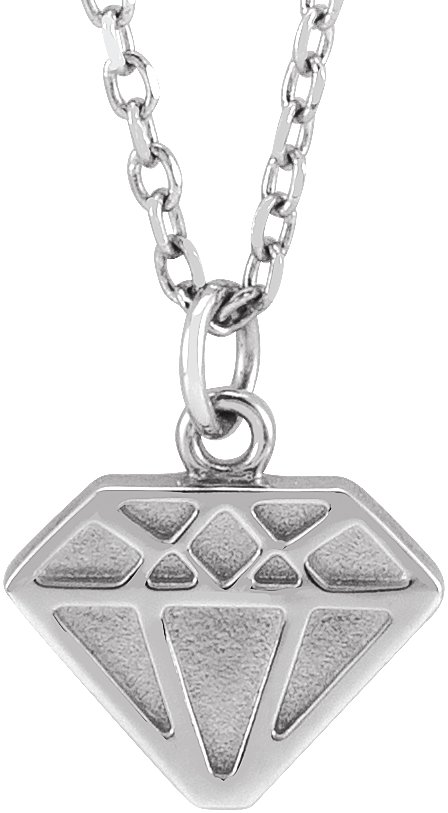Sterling Silver Tiny Diamond 16-18" Necklace