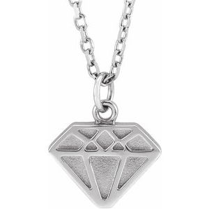Sterling Silver Tiny Diamond 16-18" Necklace