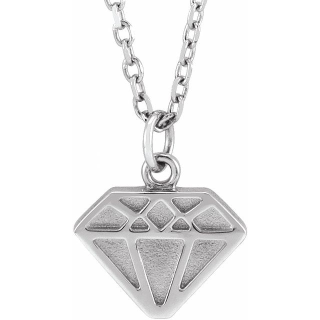 14K White Tiny Diamond 16-18" Necklace
