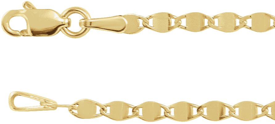 14K Yellow 2.7 mm Mirror Link 16 inch Chain Ref 17719289