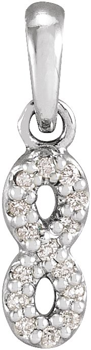 14K White .03 CTW Natural Diamond Petite Infinity Pendant
