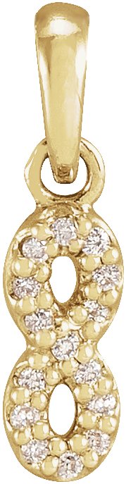 14K Yellow .03 CTW Natural Diamond Petite Infinity Pendant
