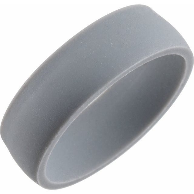 Gray Silicone 7 mm Dome Comfort-Fit Band Size 11