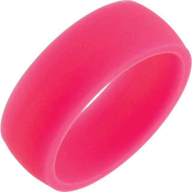 Pink Silicone 7 mm Dome Comfort-Fit Band Size 8