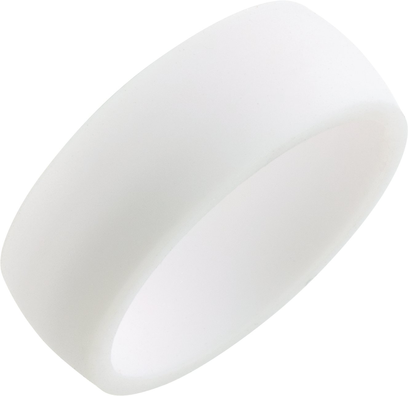 White Silicone 7 mm Dome Comfort-Fit Band Size 4