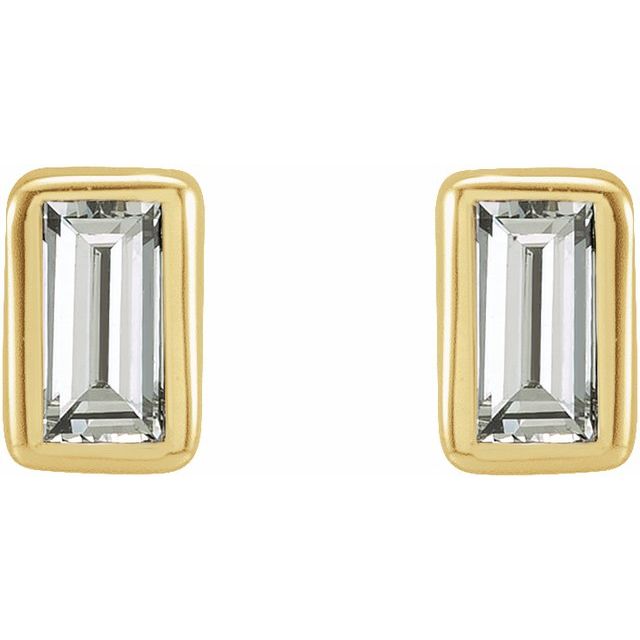 14K Yellow .07 CTW Diamond Bezel-Set Earrings