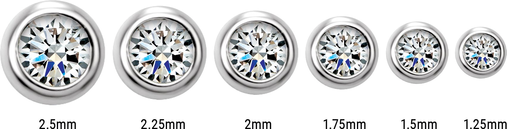 14K White .025 CT Natural Diamond Micro Bezel Single Stud Earring