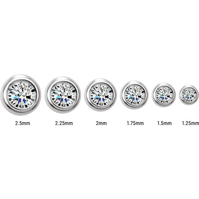 14K White .02 CTW Natural Diamond Micro Bezel-Set Earrings