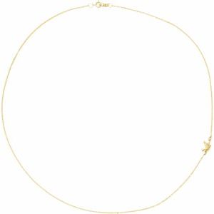 14K Yellow Off-Center Holy Spirit Dove 16" Necklace