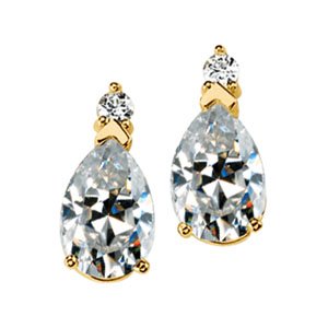 Pear Created Moissanite Earrings 3 CTW Ref 562856