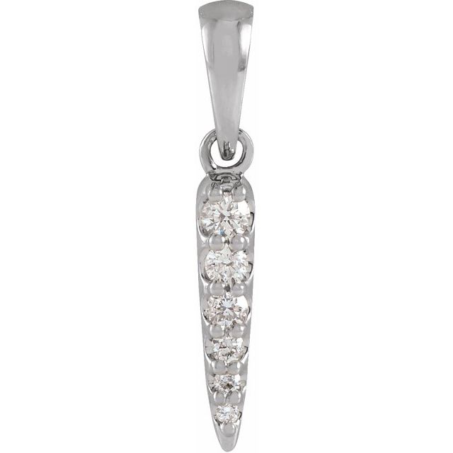 Platinum 1/10 CTW Natural Diamond Spike Pendant