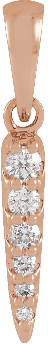 14K Rose 1/10 CTW Natural Diamond Spike Pendant