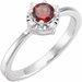 14K White Natural Mozambique Garnet & .04 CTW Natural Diamond Halo-Style Ring