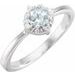 Sterling Silver Natural Aquamarine & .04 CTW Natural Diamond Halo-Style Ring
