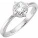Sterling Silver Lab-Grown White Sapphire & .04 CTW Natural Diamond Halo-Style Ring 