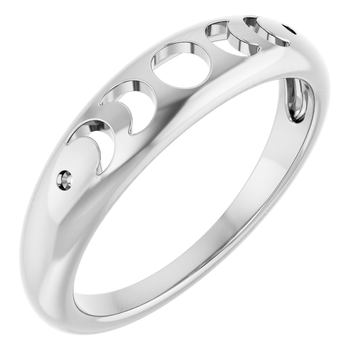 Continuum Sterling Silver 1.2 mm Round Moon Phase Ring Mounting