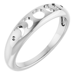Continuum Sterling Silver 1.2 mm Round Moon Phase Ring Mounting
