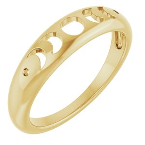 14K Yellow 1.2 mm Round Moon Phase Ring Mounting
