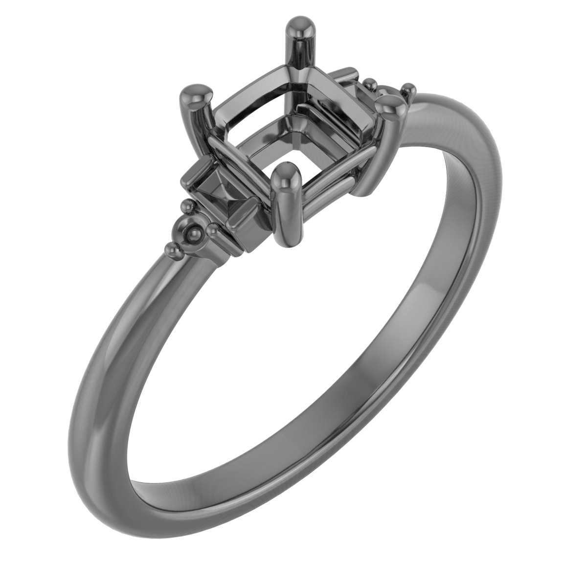 10 mm Asscher Engagement Ring Mounting