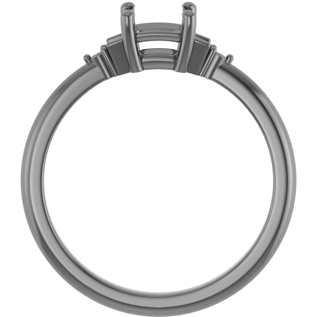 10 mm Asscher Engagement Ring Mounting view 2