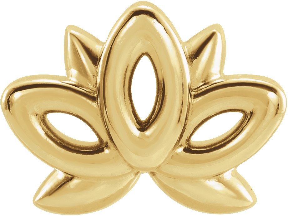 14K Yellow Lotus Earring