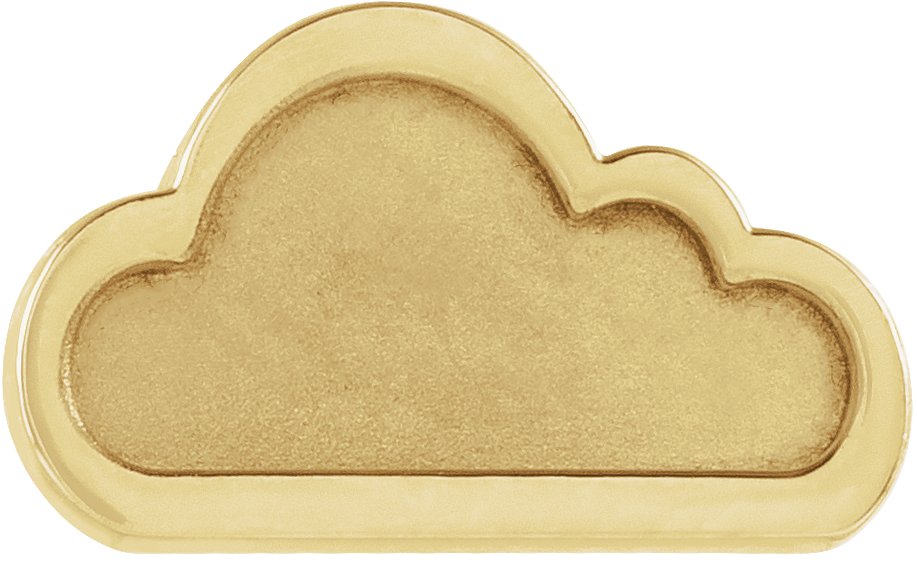 14K Yellow Tiny Cloud Left Earring