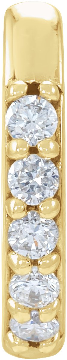 14K Yellow .04 CT Natural Diamond Single 10 mm Huggie Earring