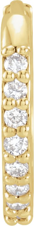 14K Yellow .07 CT Natural Diamond Single 12.5 mm Huggie Earring