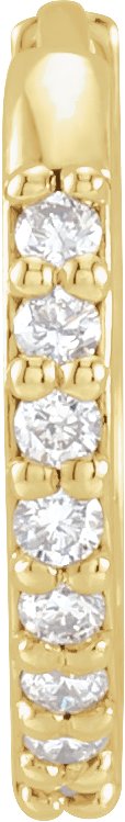 14K Yellow .07 CT Natural Diamond Single 12.5 mm Huggie Earring Ref 17672490