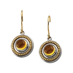 Sterling Silver and 14K Yellow Citrine Earrings Ref 2223929