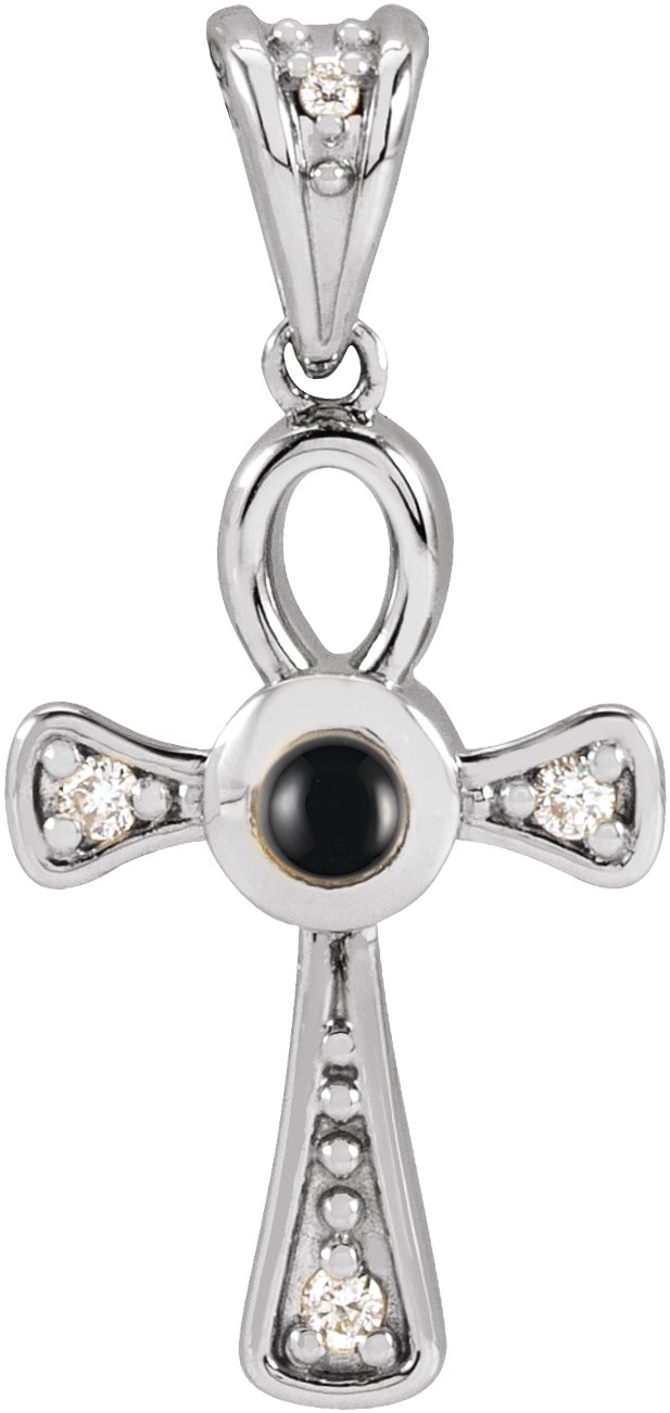 Cabochon Ankh Cross Necklace or Pendant