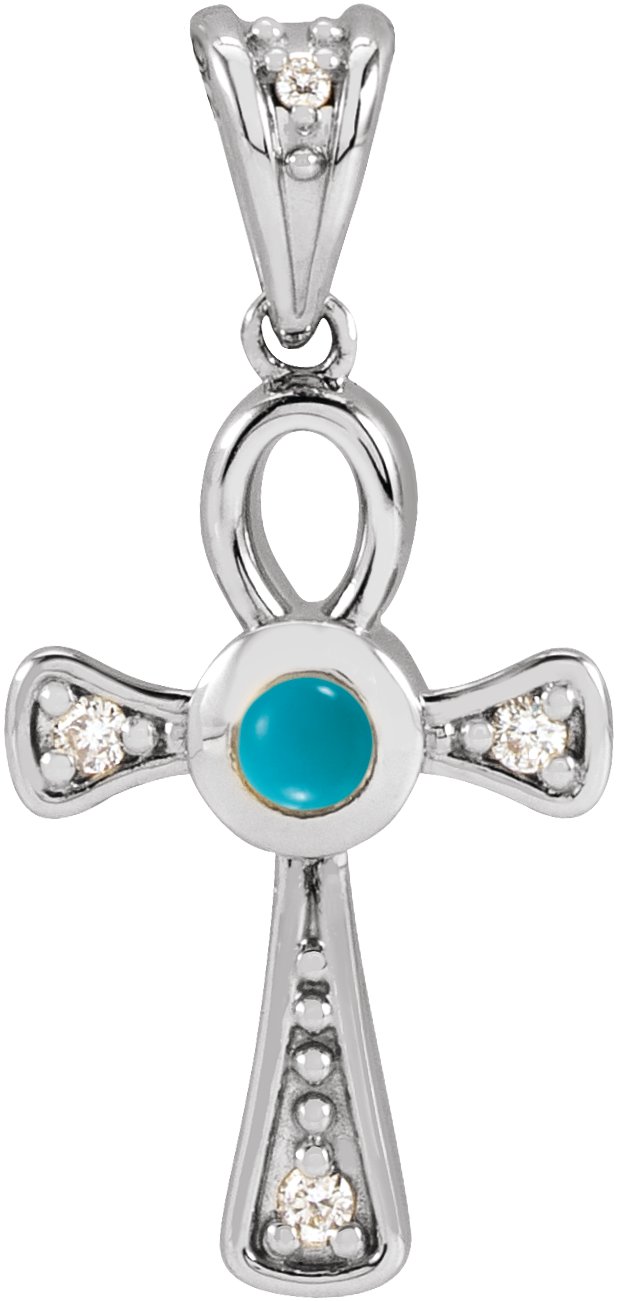Cabochon Ankh Cross Necklace or Pendant