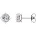 14K White Lab-Grown White Sapphire & .08 CTW Natural Diamond Halo-Style Earrings