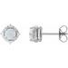 14K White Lab-Grown White Opal & .08 CTW Natural Diamond Halo-Style Earrings