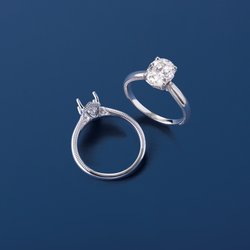 4-Prong Solitaire Engagement Ring with Accent 