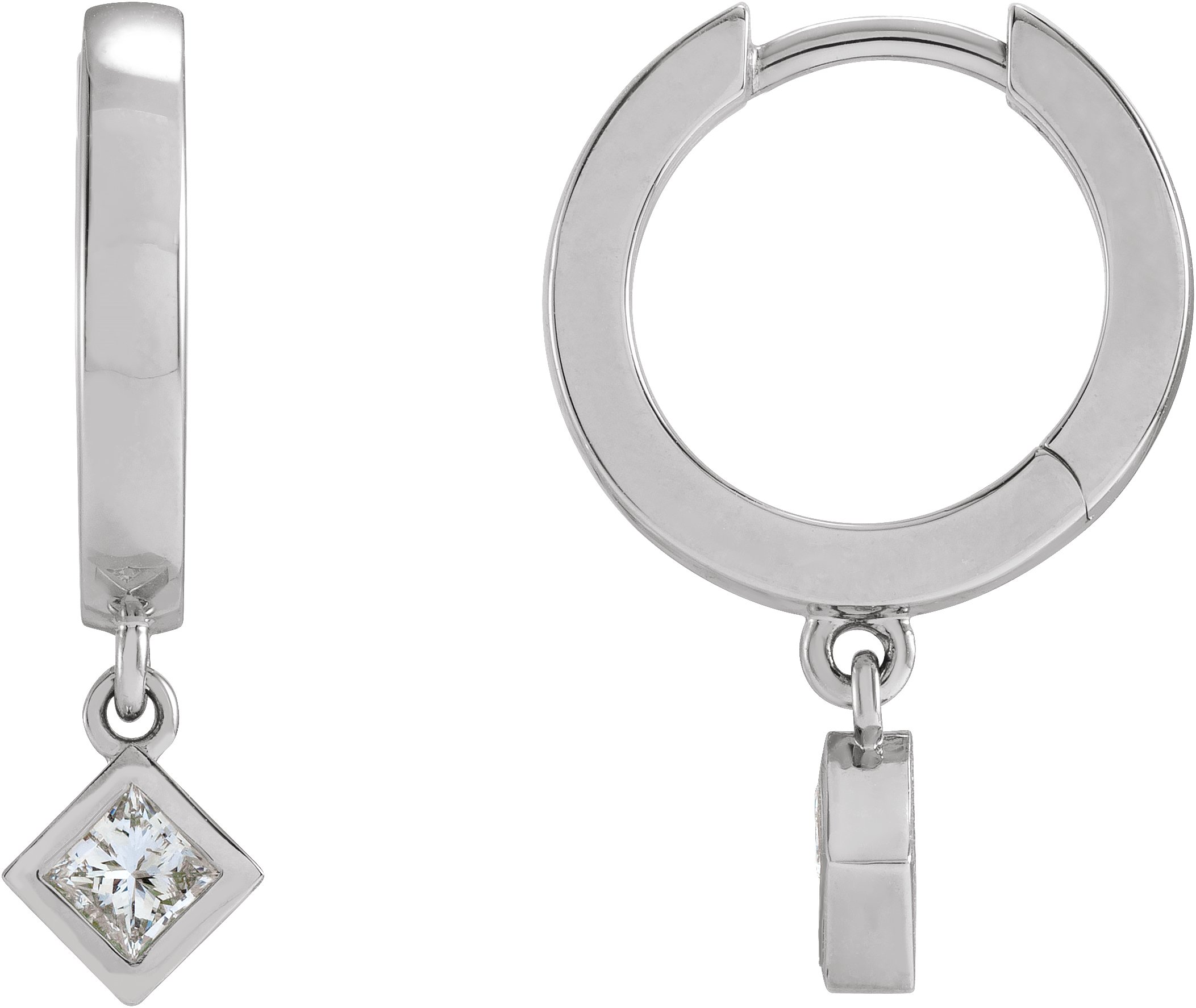 14K White .33 CTW Diamond Hinged Hoop Earrings Ref 17843489