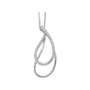 14K White 5/8 CTW Diamond Paisley 18" Necklace