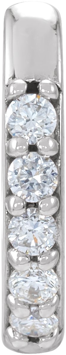 14K White .04 CT Natural Diamond Single 10 mm Huggie Earring