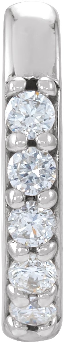 Platinum .04 CT Natural Diamond Single 10 mm Huggie Earring Ref 17673684